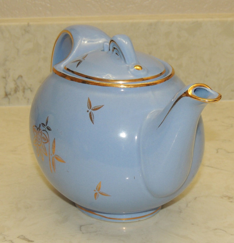 1940s Hall Teapot 6 Cup Cadet Blue Mint Condition Etsy