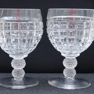 Two Heisey VICTORIAN Pattern 5 oz Oyster Cocktail Goblets