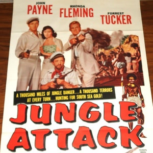 1961 &quot;Jungle Attack&quot; Original Movie Poster