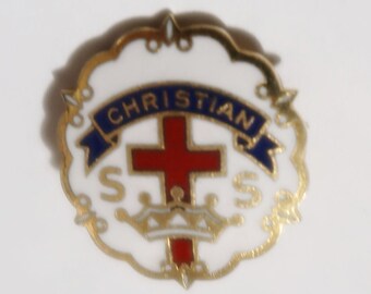Old Christian Religious Enamel Pin