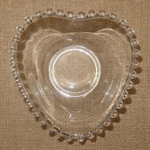 Vtg Imperial &quot;Candlewick&quot; Heart Bowl