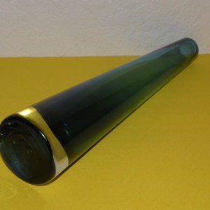 Mid Century Tall Blue Glass Bud Vase
