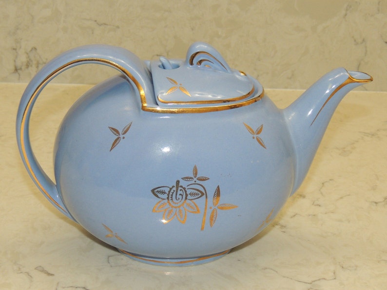 1940s Hall Teapot 6 Cup Cadet Blue Mint Condition Etsy