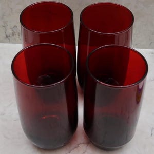 4  Royal Ruby 13oz iced Tea Tumblers