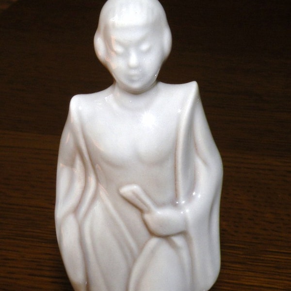 Mid Century ROSELANE Pottery Geisha  figurine with a Paper Sticker