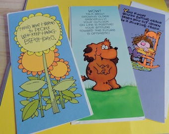 3 Vintage Hallmark Contemporary Birthday Cards (unused) with envelopes