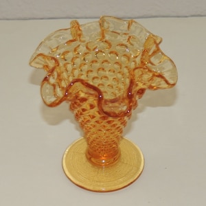 Fenton Mid Century Small Amber Vase