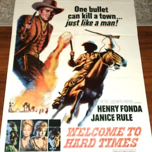1967 "Welcome to Hard Times" Póster original protagonizado por Henry Fonda