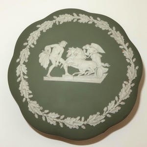 Vtg Wedgwood Sage Green Large Lidded Box