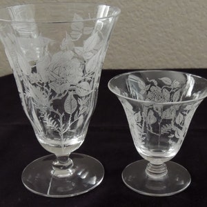 Morgantown American Beauty Etched Stemware