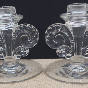 2 Coronet by Fostoria 4 1/2 Inch Tall Candle Holders
