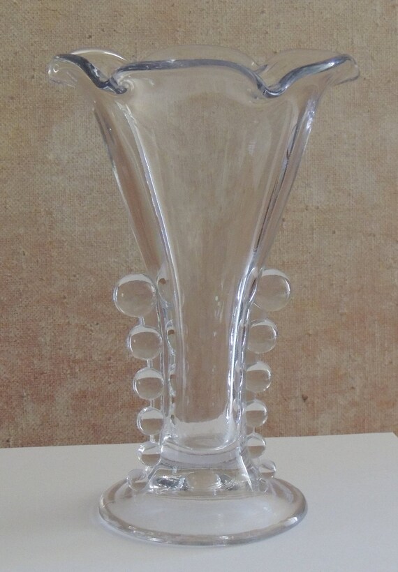 Candlewick By Imperial Glass Scalloped Rim Vase Etsy