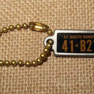 1951 South Dakota License Plate Keychain