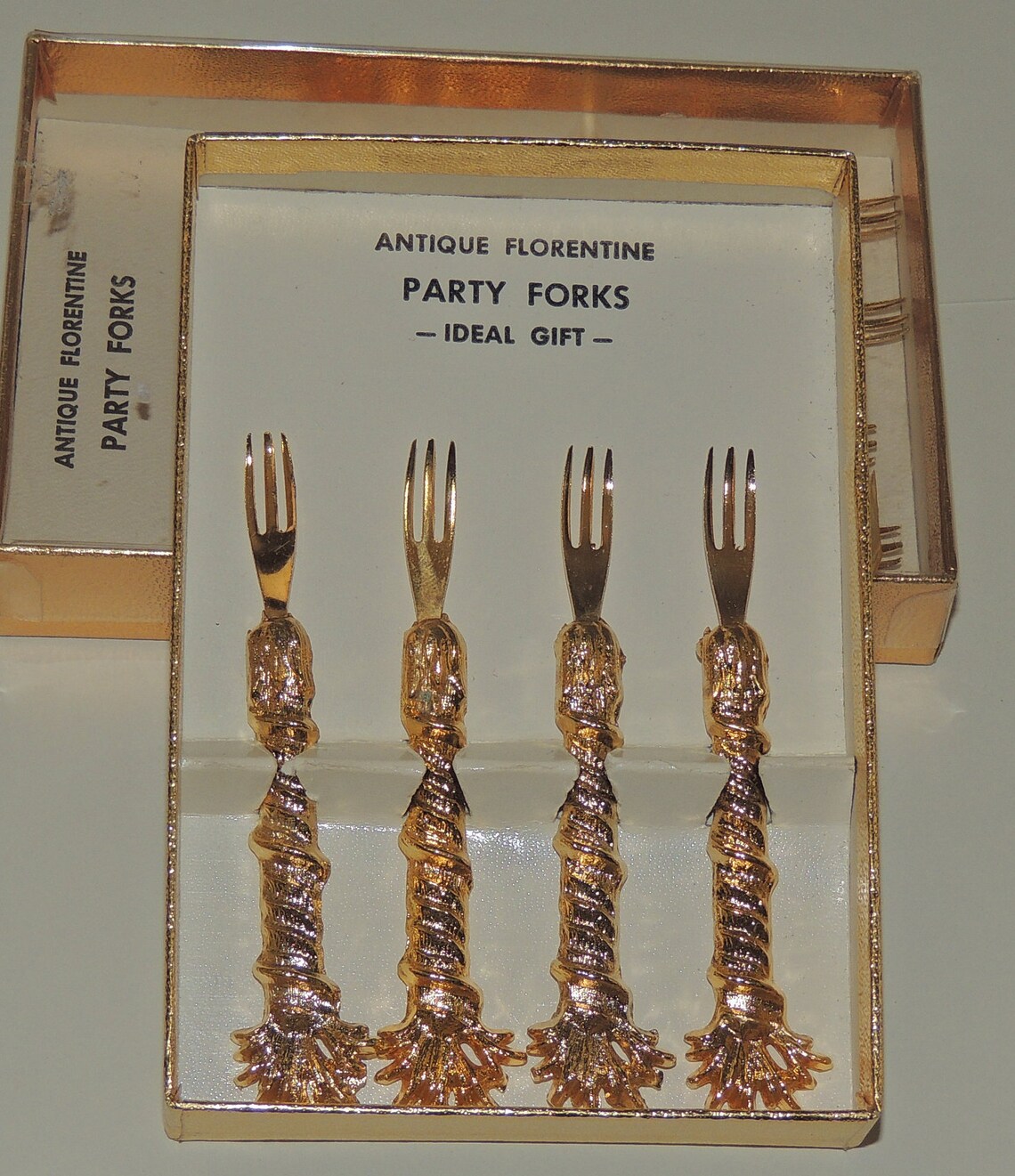 Vintage Set of 4 party Forks Antique Florentine Etsy UK