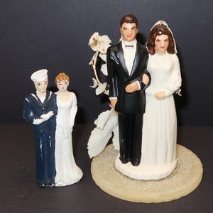 2 Vintage 1940s CAKE TOPPERS