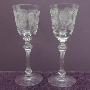 2 Tiffin Cordelia 4 7/8 Footed Tumblers 4 ounce