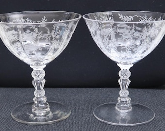 2 Fostoria CHINTZ 4 1/2 inch Low Sherbets