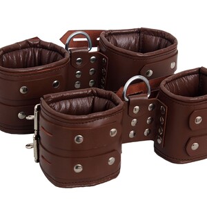Handcrafted Leather Wrist & Ankle Cuffs - Adjustable Gear for Play - Couples Accessories - Gifts for Him - Mature