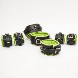 Luxury Leather  Sets,  Kit, Hand Ankle Thigh Cuff, Collar, Sexy Gift for Wife, Fiancee