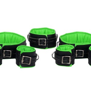 Genuine Leather 7 Piece Heavy Duty Cuff Genuine Leather Cuffs Set, Gift for Her