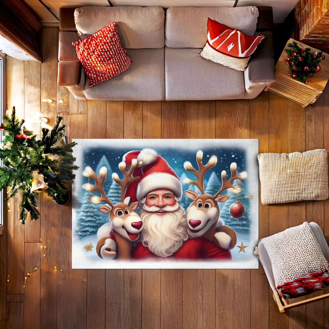 Ho Ho Ho Rug, Santa Merry Christmas Rug, 2025 Christmas Decoration ...