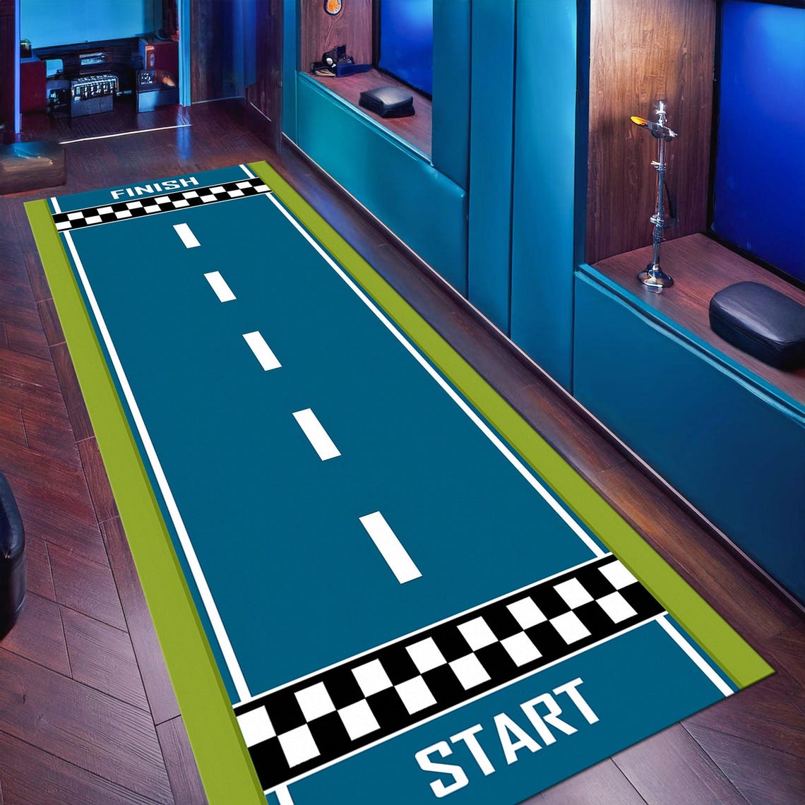 Car Racing Rug Kids Race Road Track Runner Rug, Race Car Rug, Track Rug for Boy's Room ...