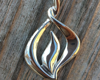 Flame Pendant, Fire Symbol, Light, Sacred Symbols, Symbolic Jewelry - K Robins Designs