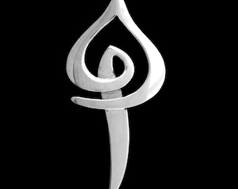 Oya Orisha Pendant, African Wind Goddess, sterling silver original design, wise woman.