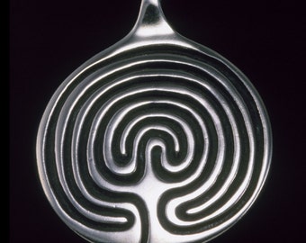 Labyrinth Pendant, 7-circuit “Classical Labyrinth,” “Cretan Labyrinth” , “Minoan Maze,”