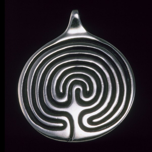 Labyrinth Pendant, 7-circuit “Classical Labyrinth,” “Cretan Labyrinth” , “Minoan Maze,”