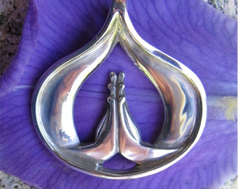 Namaskara Mudra Pendant , Yoga Jewelry, Meditation, Asana, Namaste, Hindu, India, Yogi, Buddhism - Yoga & Meditation Collection