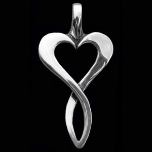 Infinite Love / Heart Pendant / Heart Symbolic Jewelry, Sacred, Sterling Silver - K Robins Designs