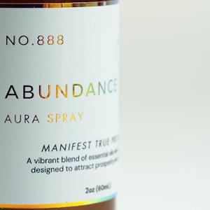 Abundance Aura Spray | Manifest Wealth & Balance | Essential Oils, Charged Crystals for Prosperity