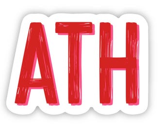 Pegatina de Atenas, Georgia / Impermeable 3x2 / Pegatina estética ATH