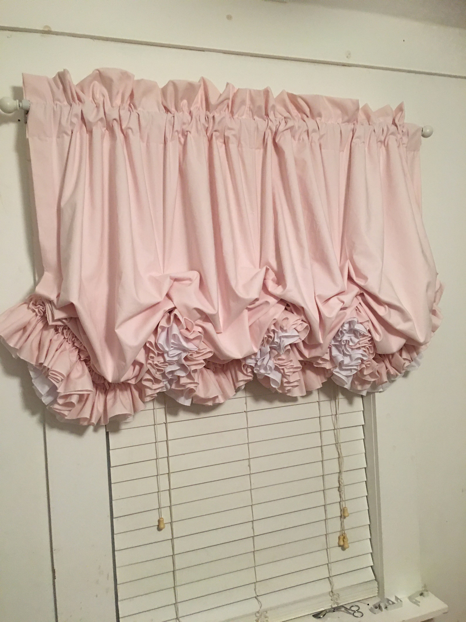 Soft Pink Double Ruffle Balloon Curtain Etsy