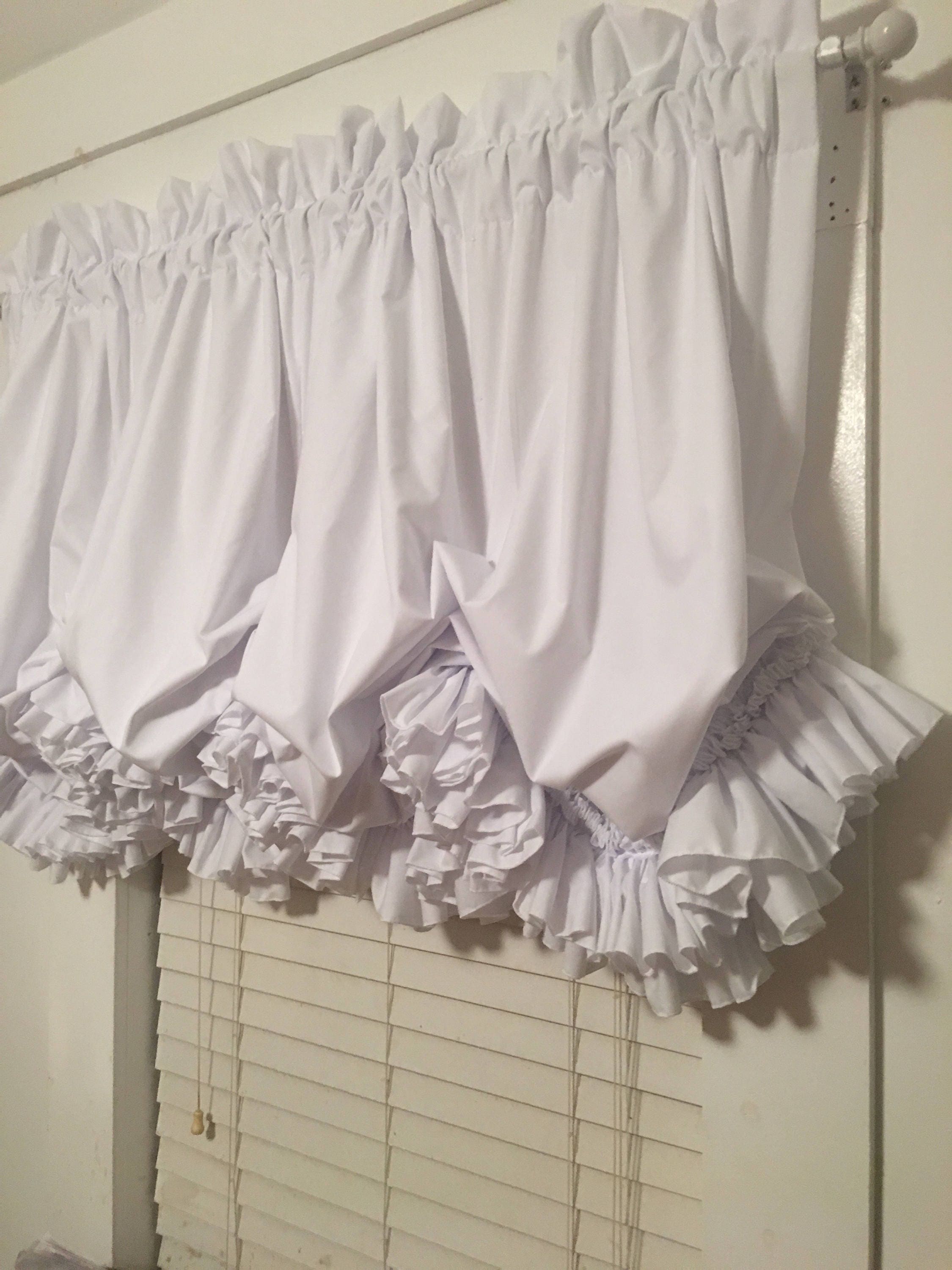 Double Ruffle Balloon Curtain With Color Choices Etsy