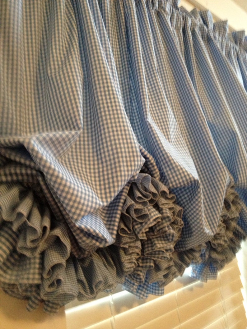 Gingham Double Ruffled Balloon Curtain with Color Choices Etsy