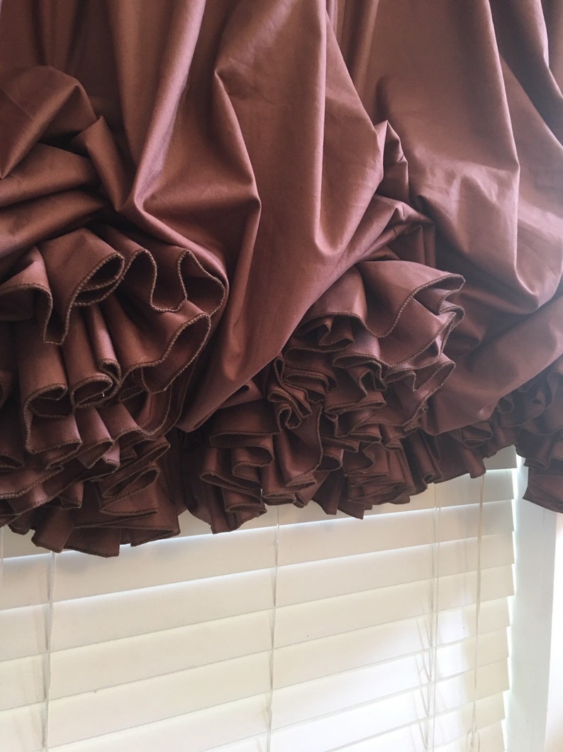 Double Ruffle Balloon Curtain Valance Made of Kona Cotton Etsy