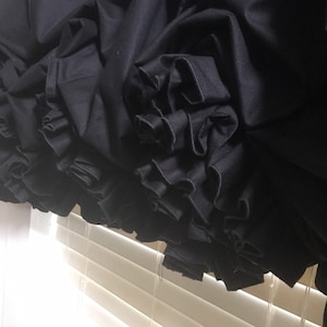 Black Double Ruffle Balloon Curtain - Etsy