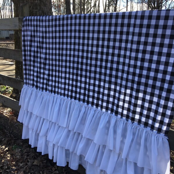 Ruffle Black and White Shower Curtain Etsy