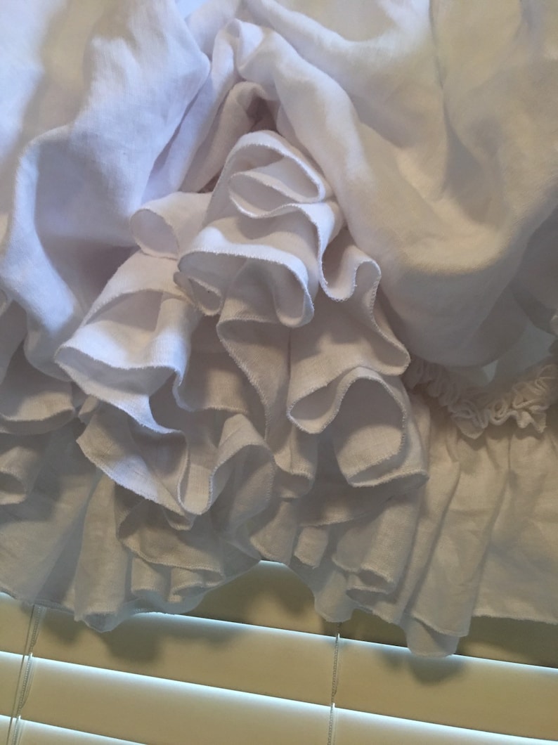 Soft Washed White Linen Balloon Curtain With White Linen Etsy