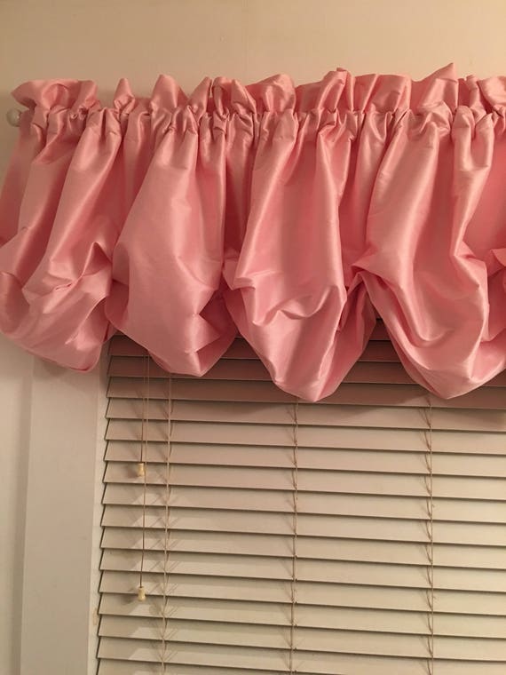 Pink Ice Faux Silk Balloon Curtains With No Ruffle Etsy