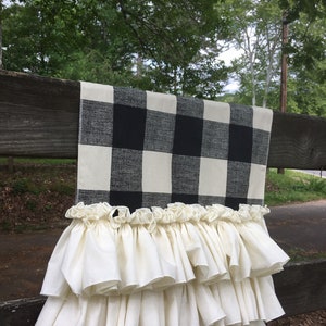 Black and Cream Farmhouse Buffalo Check Table Runner
