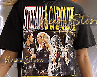 Stefan Salvatore & Caroline Forbes Shirt, Stefan Salvatore Vintage Shirt, Salvatore Retro Tshirt, Stefan Bootleg Tee, Caroline Forbes Shirt