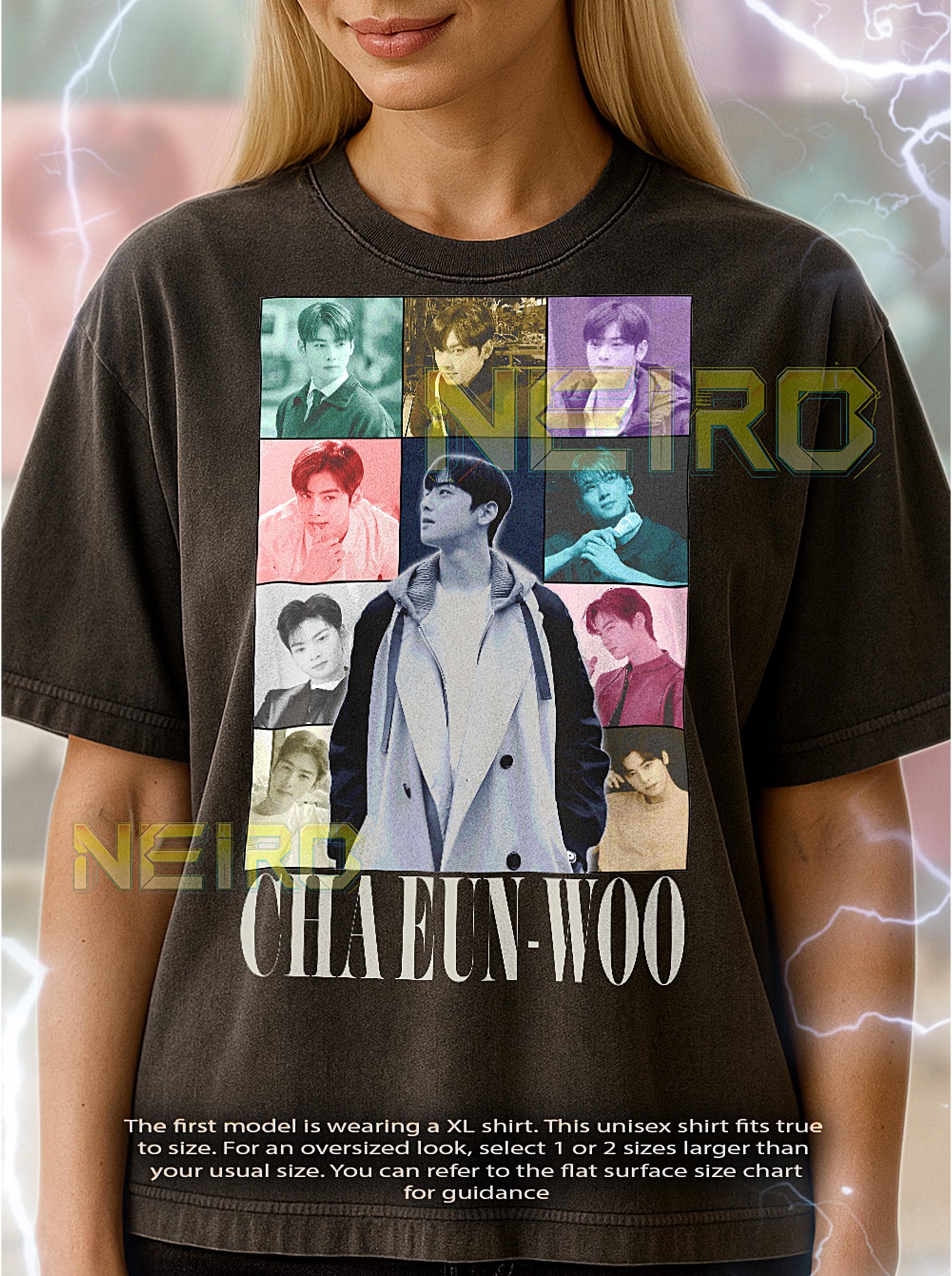 CHA EUN-WOO CK サイン入りＴシャツ Cha Eun Woo Bootleg Shirt, Vintage Kpop Idol Actor Singer