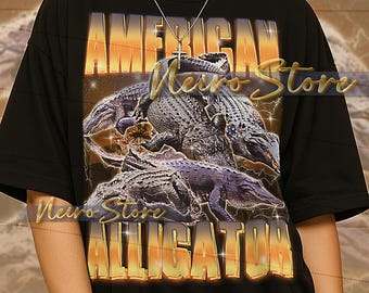AMERICAN ALLIGATOR Bootleg Shirt, American Alligator Retro Tees, Swamp Predator T-Shirt, Wild Reptile Longsleeve, Gator Vintage Sweater