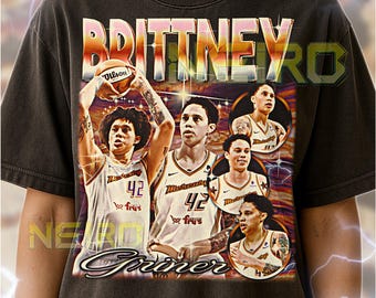 Brittney Griner Bootleg-shirt, vintage atleet WNBA Star Celebrity-T-shirt, T-shirt jaren 90 retro throwback, trui Brittney Griner