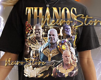 サノスシャツ - サノスレトロTシャツ、サノスブートレッグTシャツ、ヴィランズスウェットシャツ