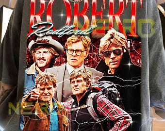 Robert Redford 90s Vintage Retro Bootleg Shirt, Hollywood Legend Graphic Tee, Classic Cinema Fan Apparel