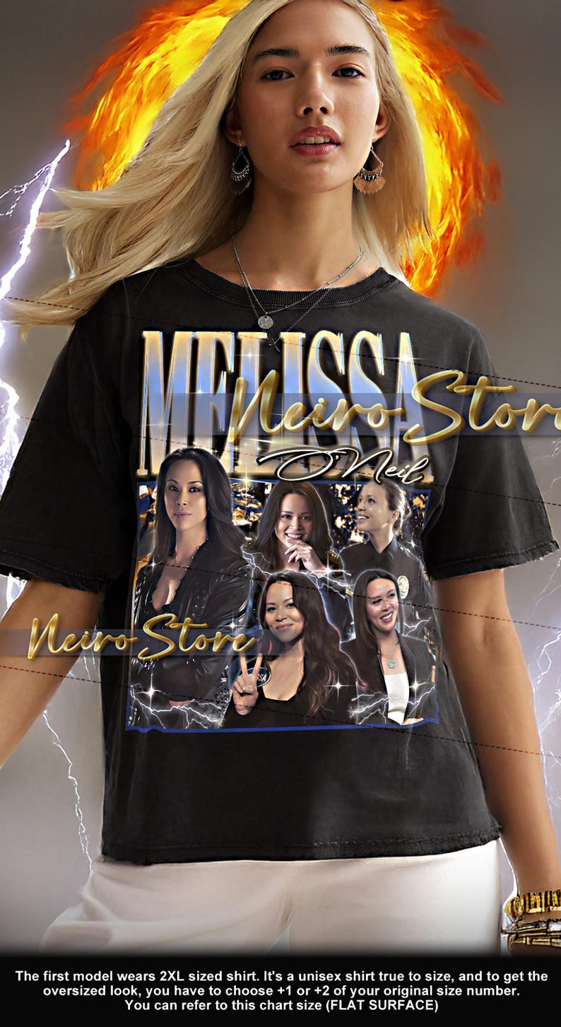 MELISSA O’NEIL Shirt - Melissa O’Neil Retro Tees, Melissa O’Neil Bootleg Tshirt, The Rookie TV Star Sweatshirt image 1